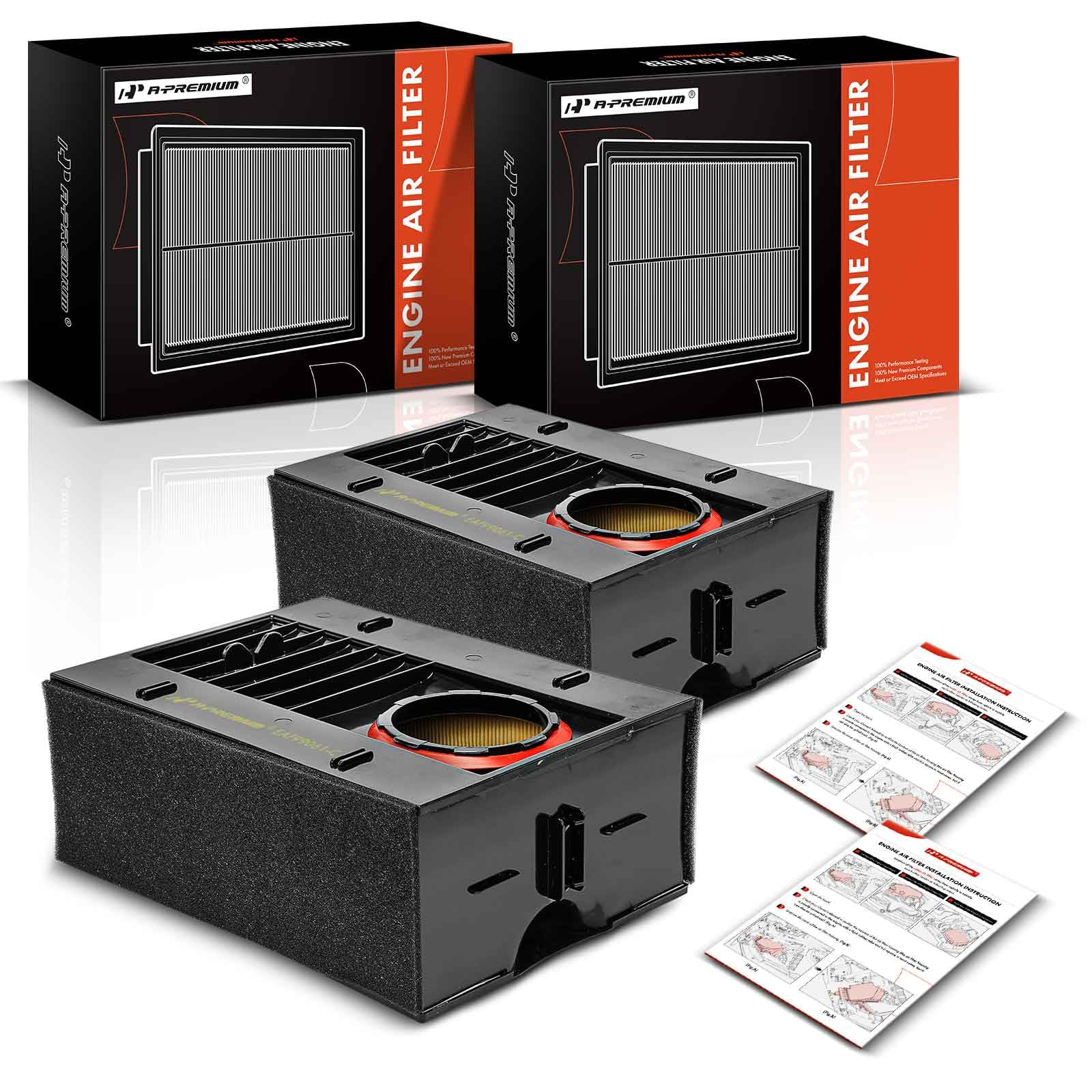 Amazon.com: A-Premium 2-PC Engine Air Filter Compatible with